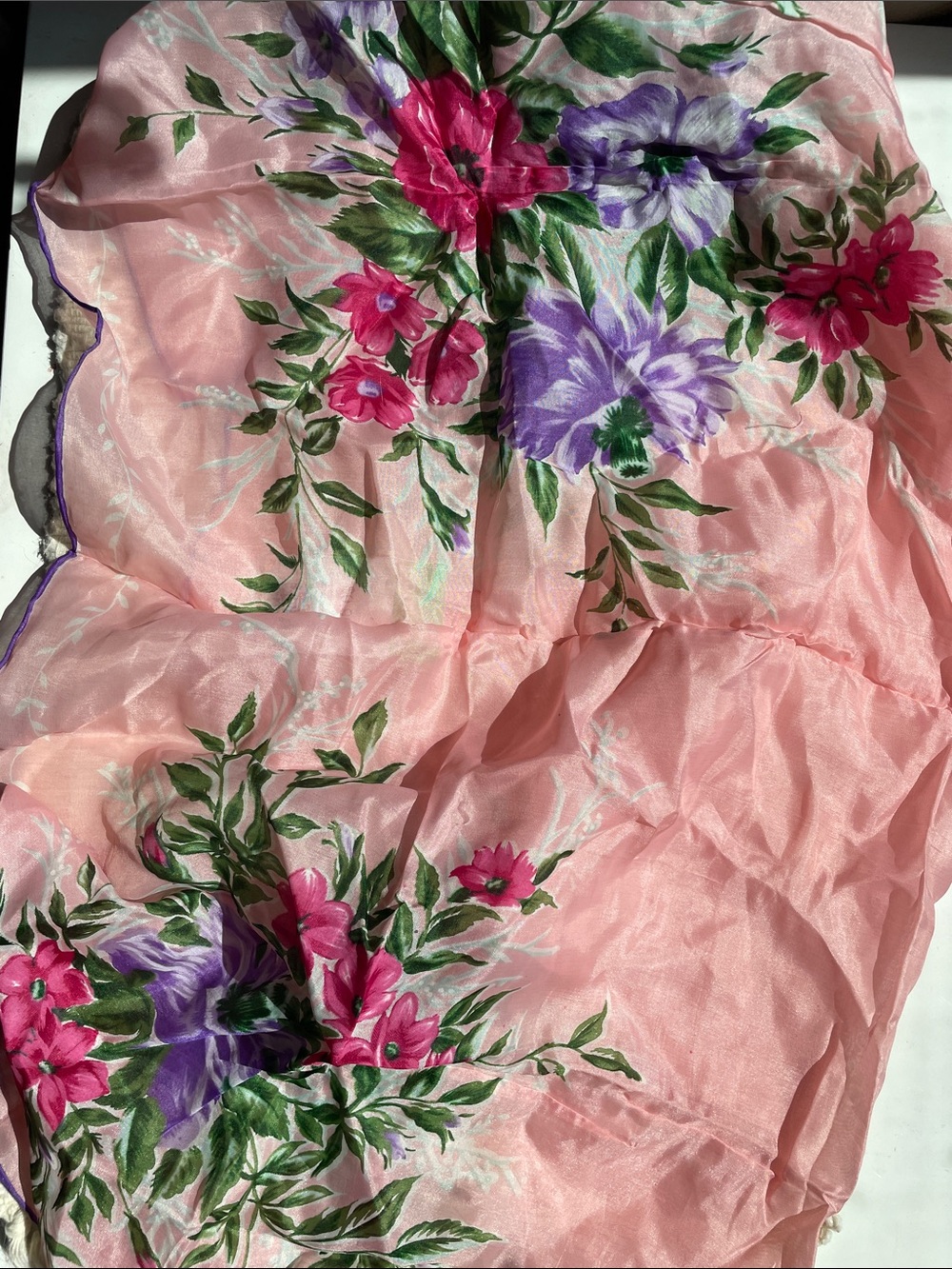 VTG SILK BLEND HANDROLLED SCARF